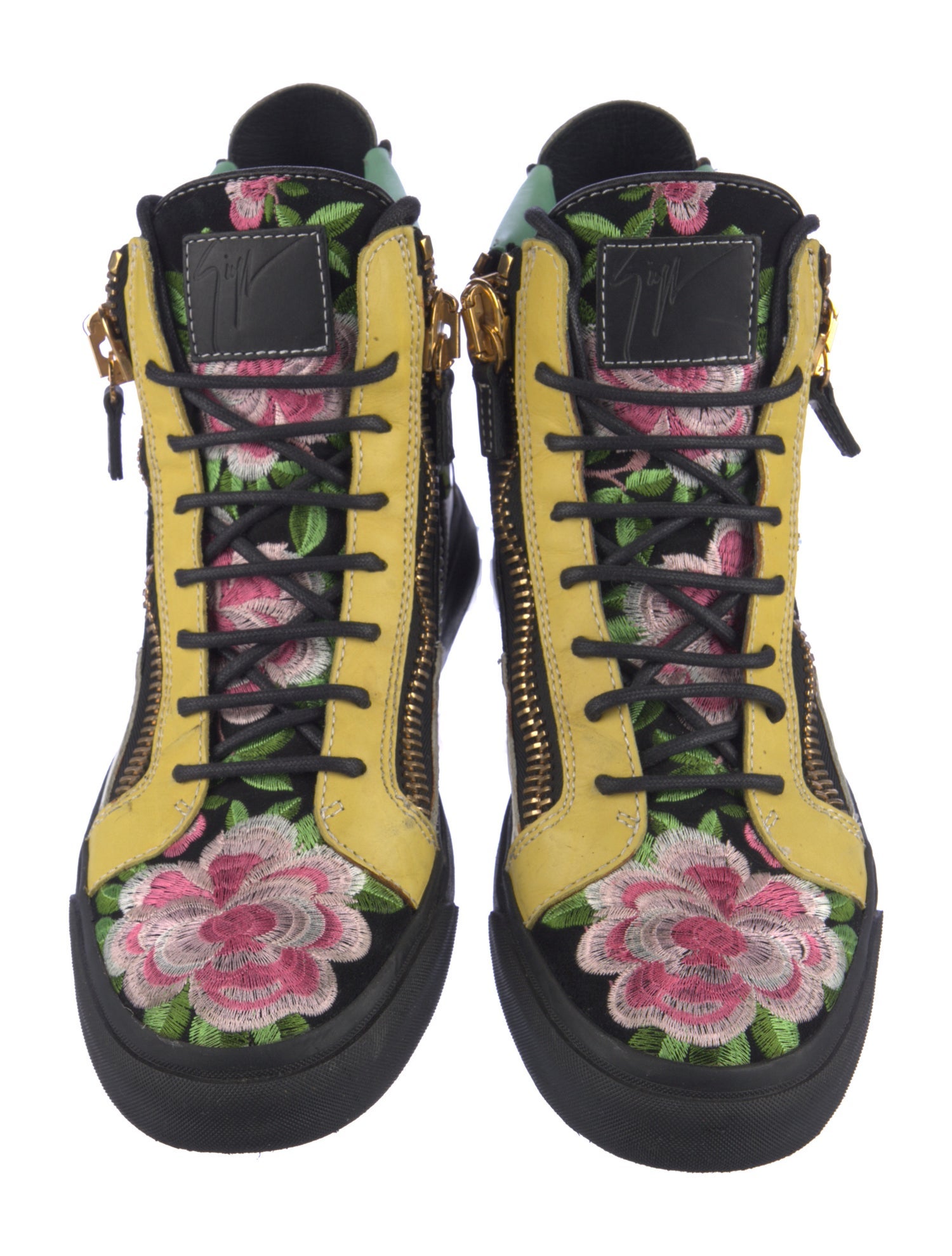 Giuseppe Zanotti Leather Floral Print Sneakers
