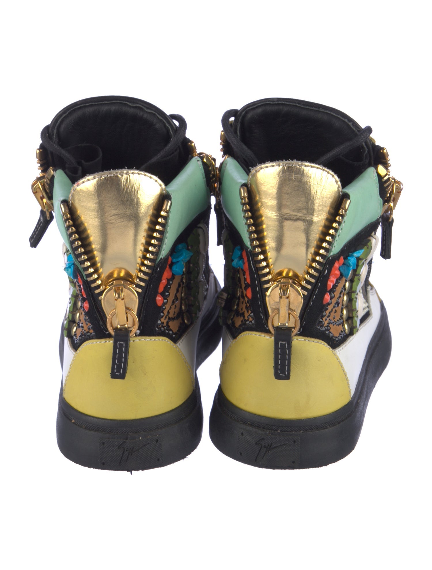 Giuseppe Zanotti Leather Floral Print Sneakers