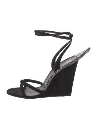 Giuseppe Zanotti Suede Crystal Embellishments Sandals