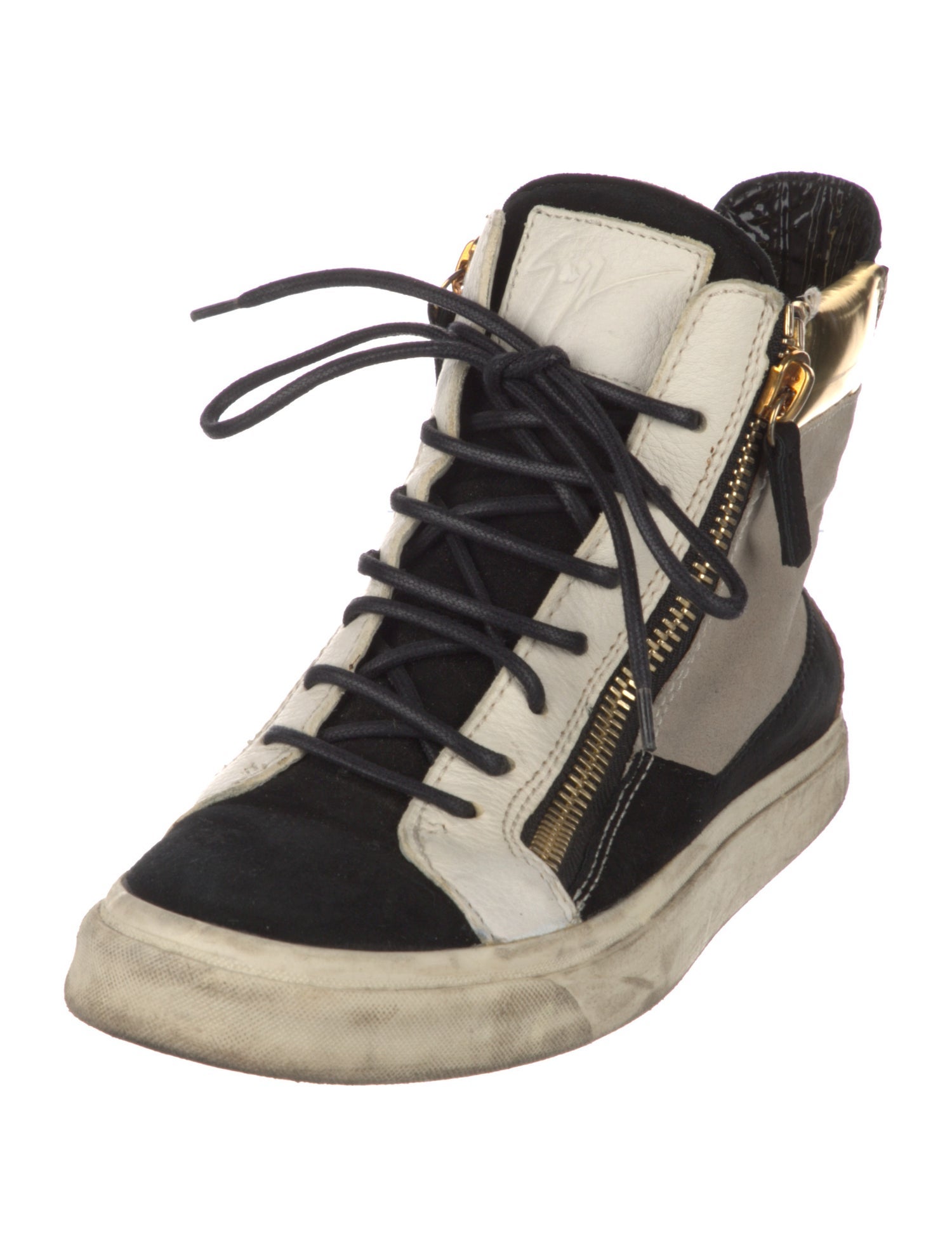 Giuseppe Zanotti Leather Colorblock Pattern Sneakers