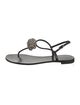 Giuseppe Zanotti Patent Leather Crystal Embellishments Flip Flops