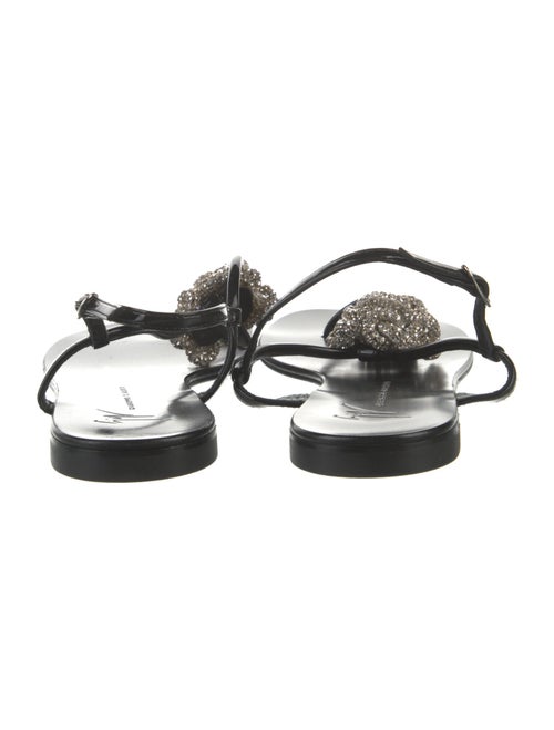 Giuseppe Zanotti Patent Leather Crystal Embellishments Flip Flops