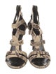 Giuseppe Zanotti Embossed Leather Animal Print T-Strap Pumps
