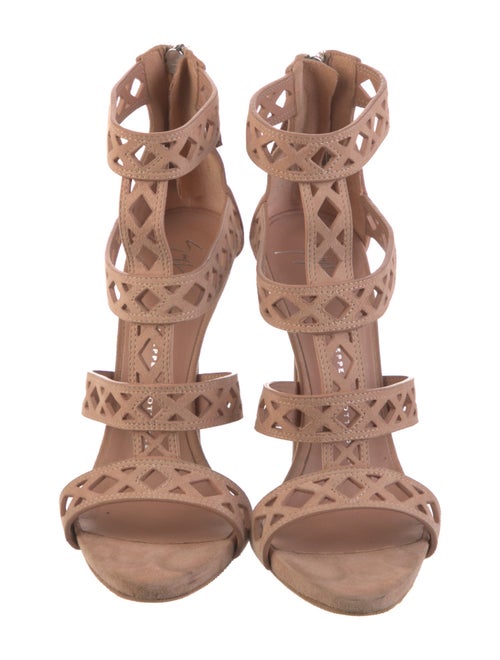 Giuseppe Zanotti Suede Lasercut Accents Gladiator Sandals