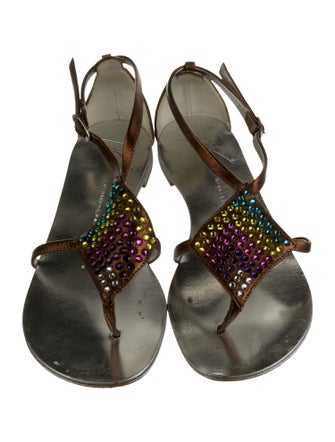 Giuseppe Zanotti Leather T-Strap Sandals