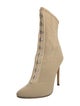 Giuseppe Zanotti Mesh Leather Trim Embellishment Sock Boots