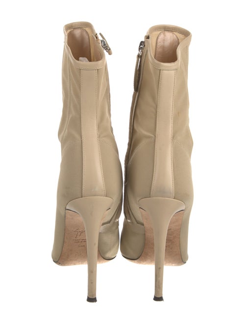 Giuseppe Zanotti Mesh Leather Trim Embellishment Sock Boots