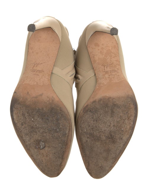 Giuseppe Zanotti Mesh Leather Trim Embellishment Sock Boots