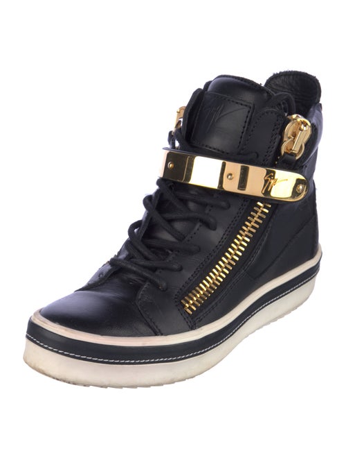 Giuseppe Zanotti Leather Crystal Embellishments Wedge Sneakers
