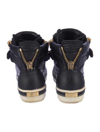 Giuseppe Zanotti Leather Crystal Embellishments Wedge Sneakers