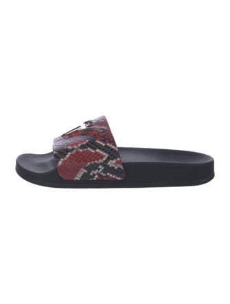 Giuseppe Zanotti Leather Animal Print Slides