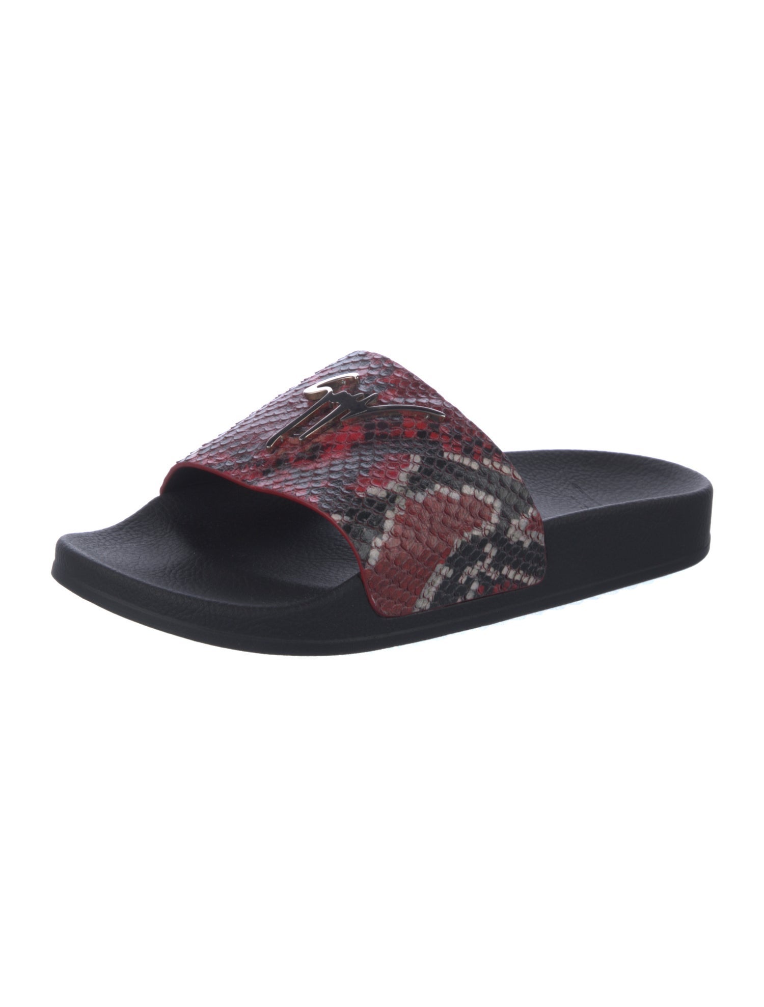 Giuseppe Zanotti Leather Animal Print Slides