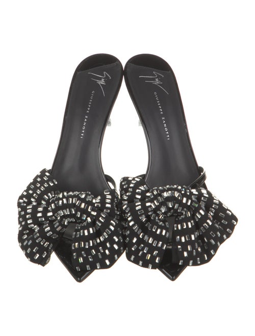 Giuseppe Zanotti Patent Leather Bow Accents Slides