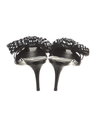 Giuseppe Zanotti Patent Leather Bow Accents Slides