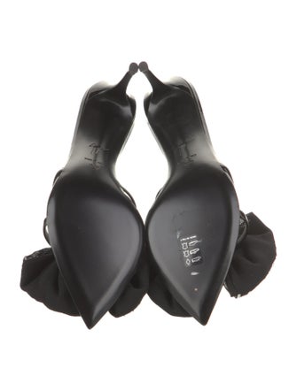 Giuseppe Zanotti Patent Leather Bow Accents Slides