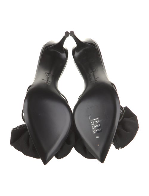 Giuseppe Zanotti Patent Leather Bow Accents Slides