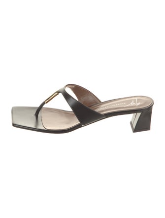 Giuseppe Zanotti Leather Animal Print Flip Flops