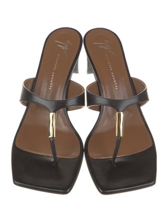 Giuseppe Zanotti Leather Animal Print Flip Flops