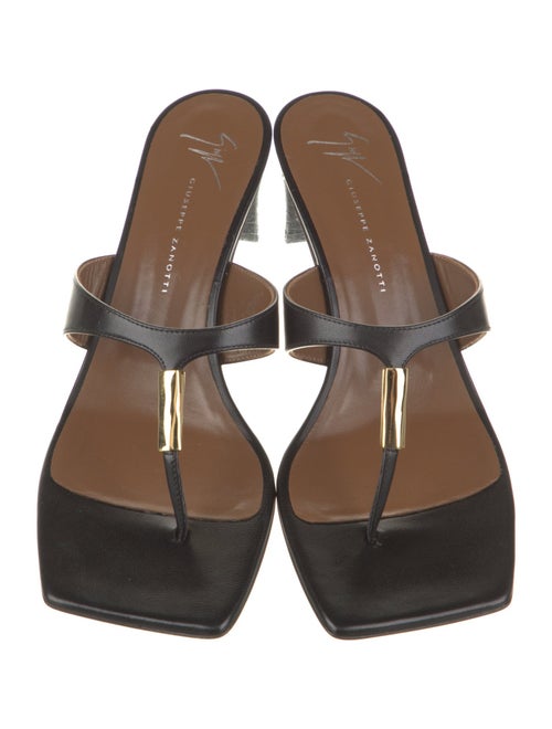 Giuseppe Zanotti Leather Animal Print Flip Flops