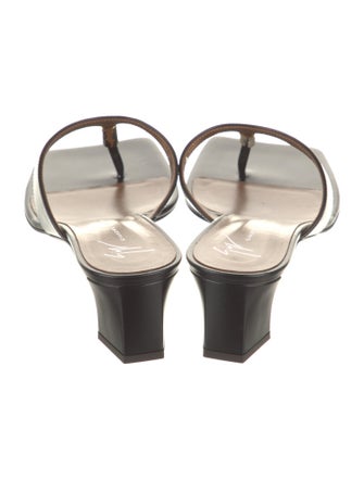 Giuseppe Zanotti Leather Animal Print Flip Flops