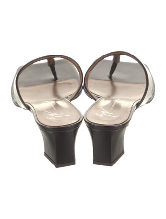 Giuseppe Zanotti Leather Animal Print Flip Flops