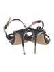 Giuseppe Zanotti Satin Crystal Embellishments T-Strap Sandals