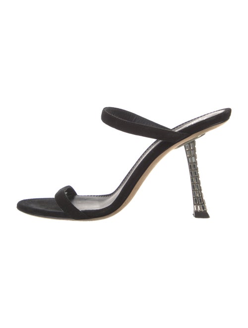 Giuseppe Zanotti Suede Crystal Embellishments Slides