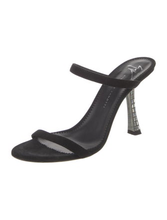 Giuseppe Zanotti Suede Crystal Embellishments Slides