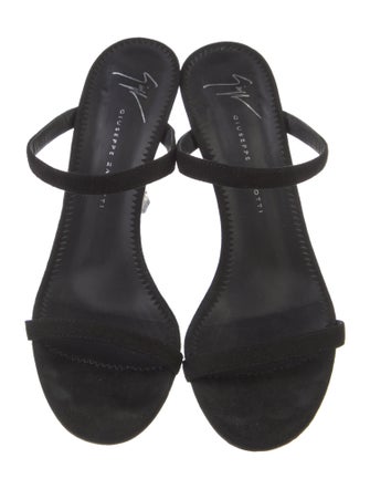 Giuseppe Zanotti Suede Crystal Embellishments Slides