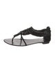 Giuseppe Zanotti Leather Crystal Embellishments T-Strap Sandals