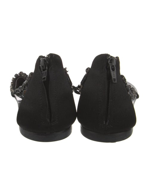 Giuseppe Zanotti Leather Crystal Embellishments T-Strap Sandals