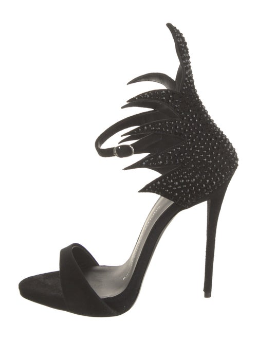 Giuseppe Zanotti Suede Crystal Embellishments Sandals