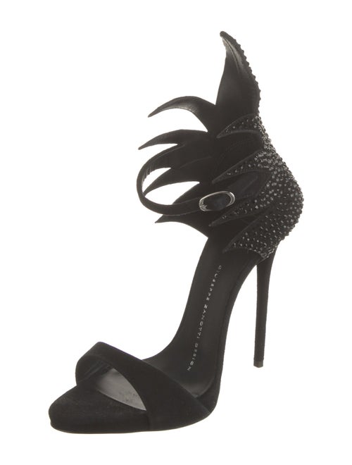 Giuseppe Zanotti Suede Crystal Embellishments Sandals