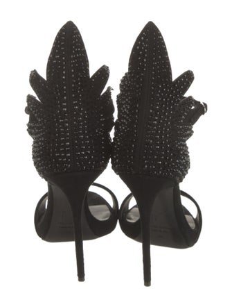 Giuseppe Zanotti Suede Crystal Embellishments Sandals