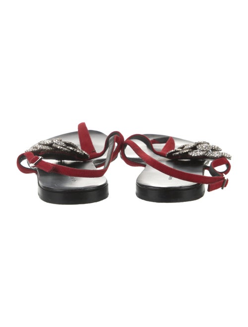 Giuseppe Zanotti Suede Crystal Embellishments Slingback Sandals