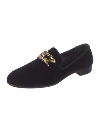 Giuseppe Zanotti Velvet Crystal Embellishments Loafers