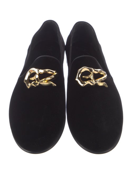 Giuseppe Zanotti Velvet Crystal Embellishments Loafers