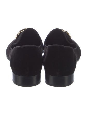 Giuseppe Zanotti Velvet Crystal Embellishments Loafers