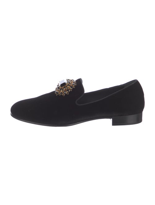 Giuseppe Zanotti Velvet Crystal Embellishments Loafers
