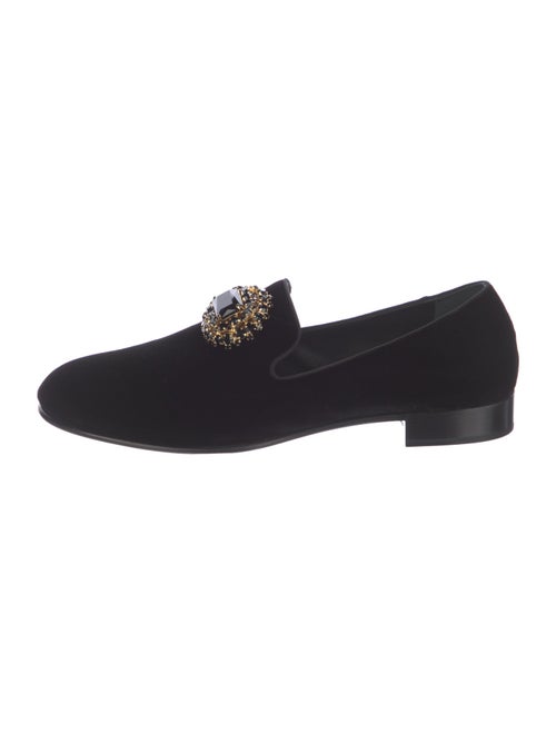 Giuseppe Zanotti Velvet Crystal Embellishments Loafers