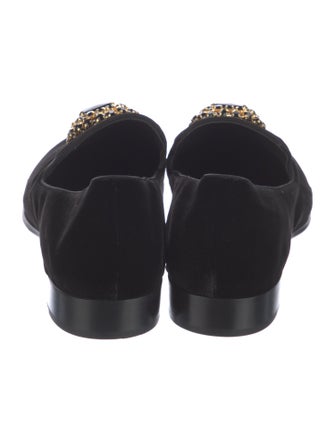 Giuseppe Zanotti Velvet Crystal Embellishments Loafers