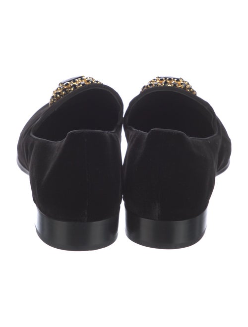 Giuseppe Zanotti Velvet Crystal Embellishments Loafers