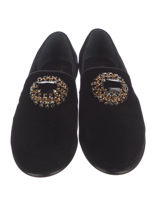 Giuseppe Zanotti Velvet Crystal Embellishments Loafers