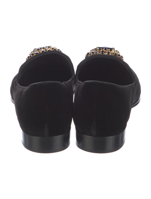 Giuseppe Zanotti Velvet Crystal Embellishments Loafers