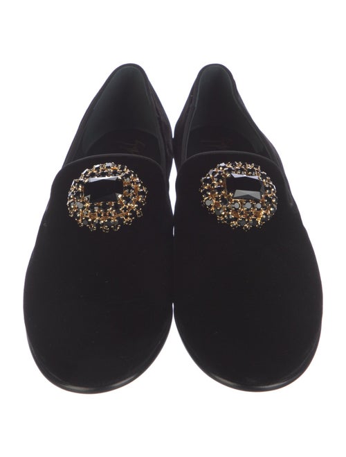 Giuseppe Zanotti Velvet Crystal Embellishments Loafers