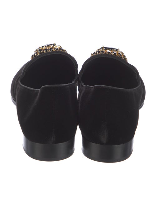 Giuseppe Zanotti Velvet Crystal Embellishments Loafers