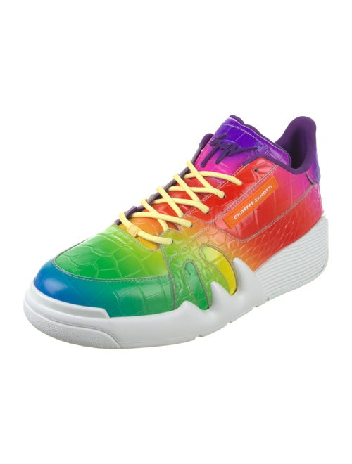 Giuseppe Zanotti Leather Colorblock Pattern Sneakers