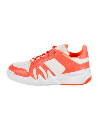 Giuseppe Zanotti Leather Colorblock Pattern Athletic Sneakers