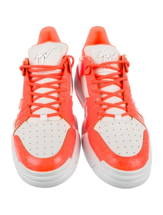 Giuseppe Zanotti Leather Colorblock Pattern Athletic Sneakers