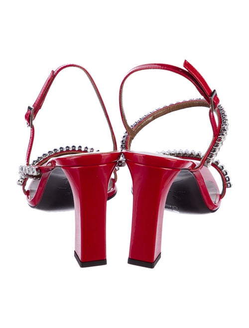 Giuseppe Zanotti Patent Leather Crystal Embellishments Slingback Sandals